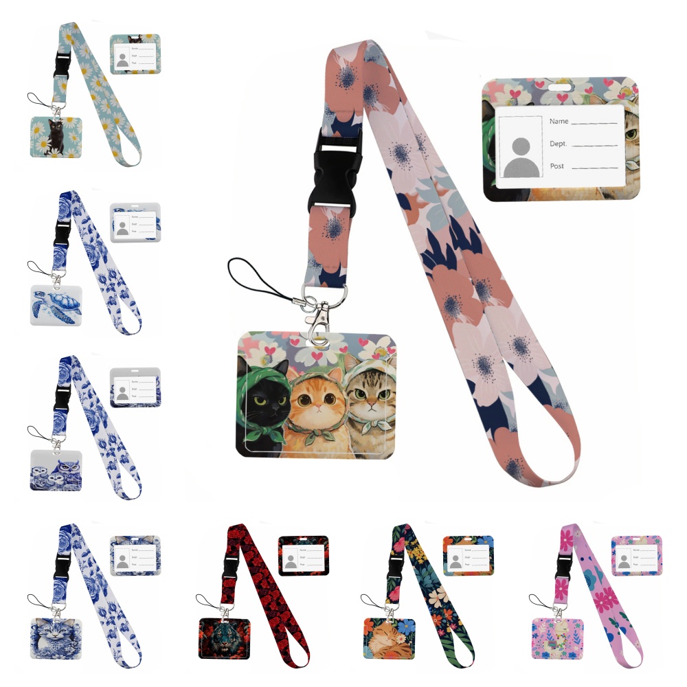 Small animals inside flowers P - Lanyard Badge Holder recension och pris